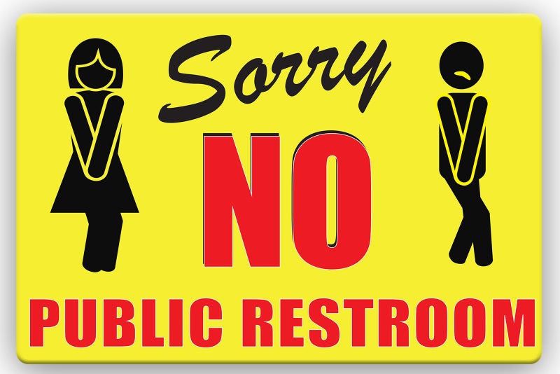 Pro Image Sorry NO PUBLIC RESTROOM PVC Plastic 12x8 inches Wall Mount Sign for Office, Restaurant, Gas Station - Image 1